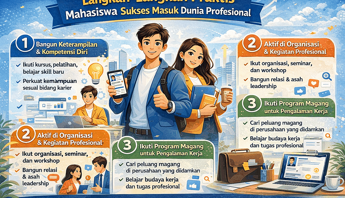 Apa Langkah-Langkah Praktis Yang Bisa Mahasiswa Lakukan Untuk Sukses Masuk Dunia Profesional?