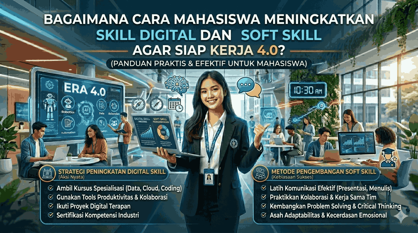 Bagaimana Cara Mahasiswa Meningkatkan Skill Digital dan Soft Skill agar Siap Kerja 4.0?