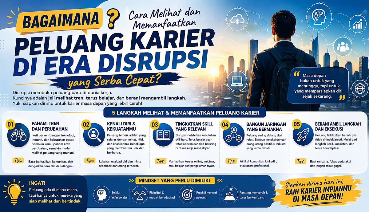 Bagaimana Cara Melihat Dan Memanfaatkan Peluang Karier Di Era Disrupsi Yang Serba Cepat?