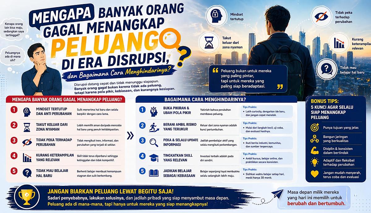 Mengapa Banyak Orang Gagal Menangkap Peluang Di Era Disrupsi, Dan Bagaimana Cara Menghindarinya?