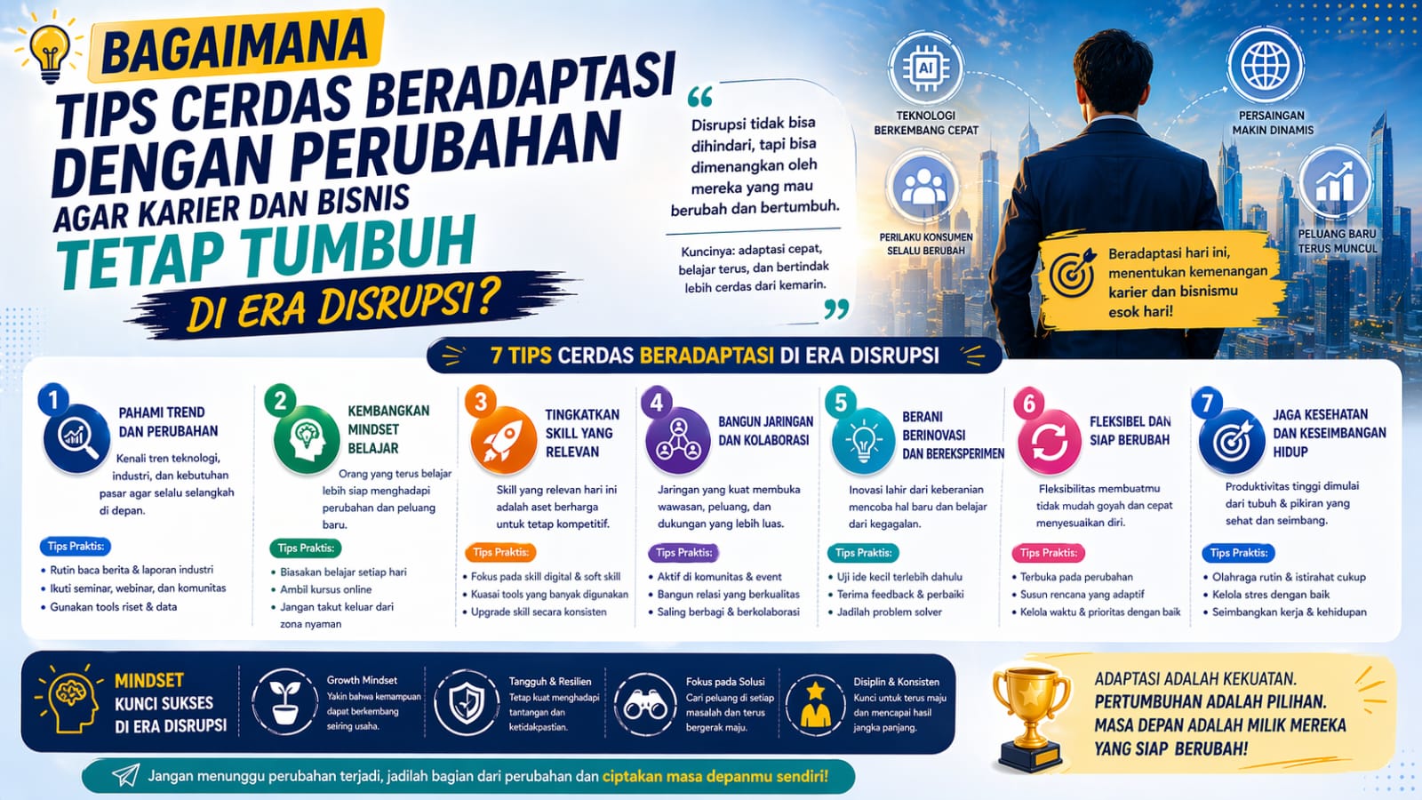 Bagaimana Tips Cerdas Beradaptasi Dengan Perubahan Agar Karier Dan Bisnis Tetap Tumbuh Di Era Disrupsi?
