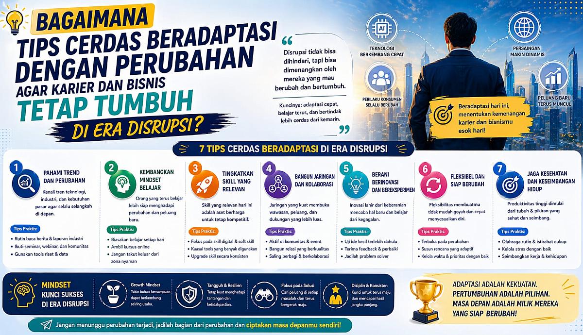 Bagaimana Tips Cerdas Beradaptasi Dengan Perubahan Agar Karier Dan Bisnis Tetap Tumbuh Di Era Disrupsi?