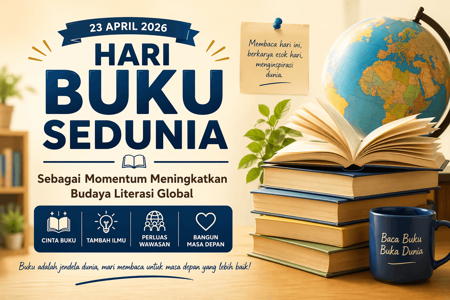 Hari Buku Sedunia 2026 sebagai Momentum Meningkatkan Budaya Literasi Global