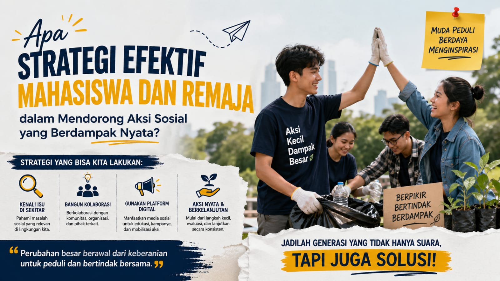 Apa Strategi Efektif Mahasiswa dan Remaja dalam Mendorong Aksi Sosial yang Berdampak Nyata?