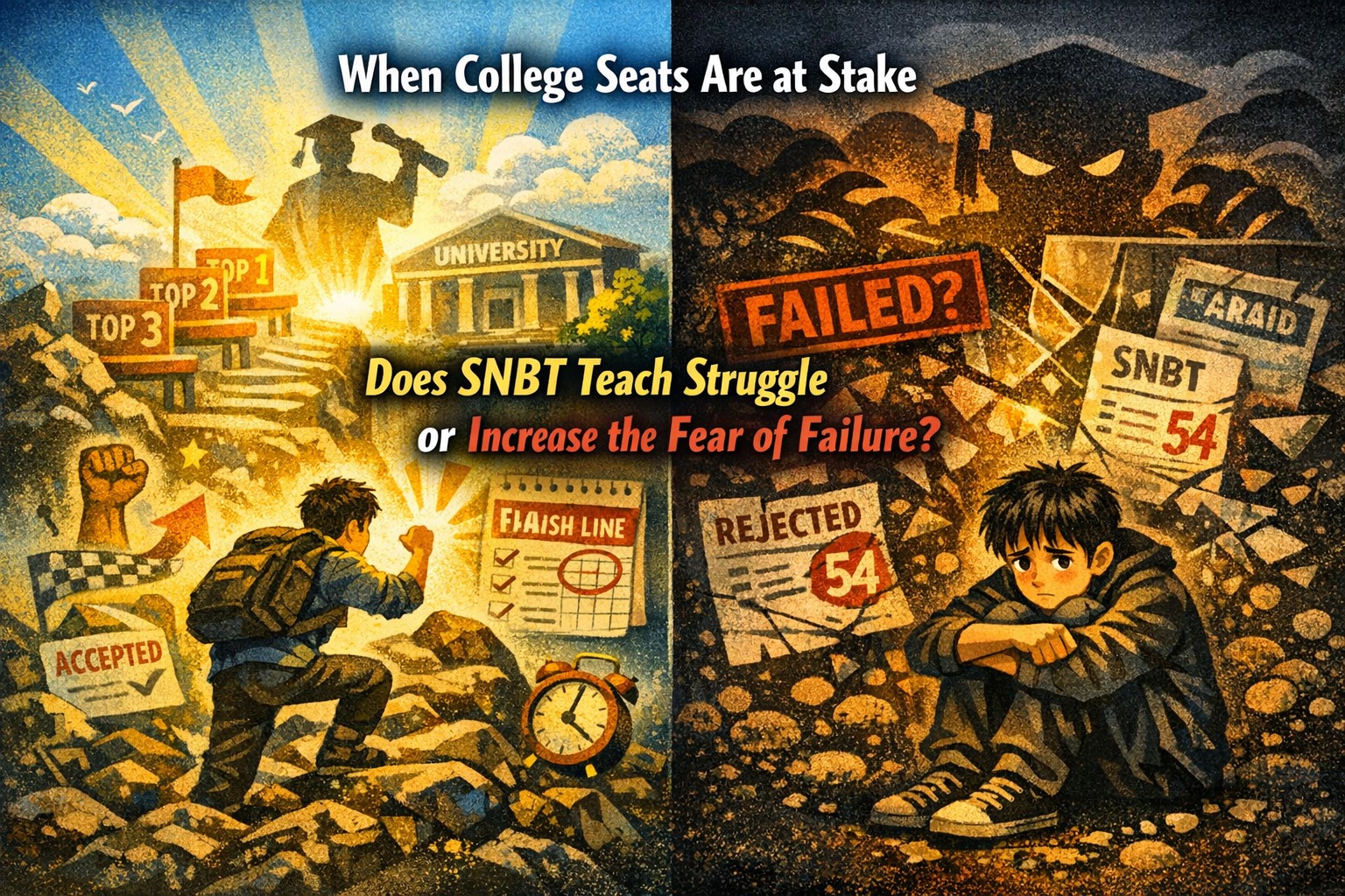 When College Seats Are at Stake, Does SNBT Teach Struggle or Increase the Fear of Failure?