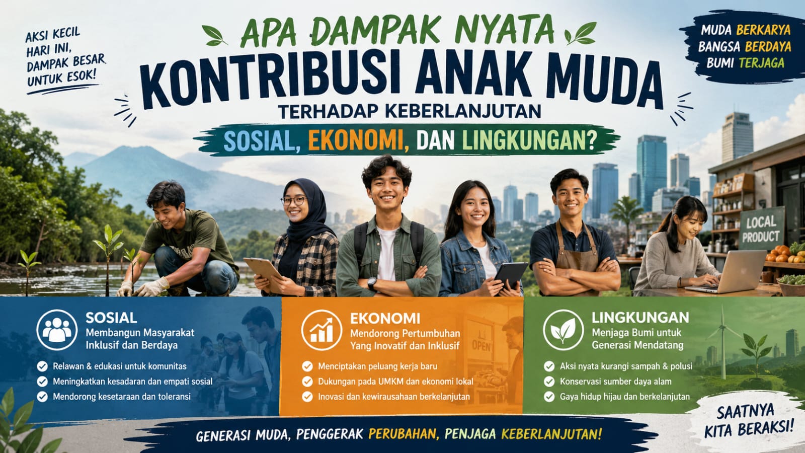 Apa Dampak Nyata Kontribusi Anak Muda terhadap Keberlanjutan Sosial, Ekonomi, dan Lingkungan?