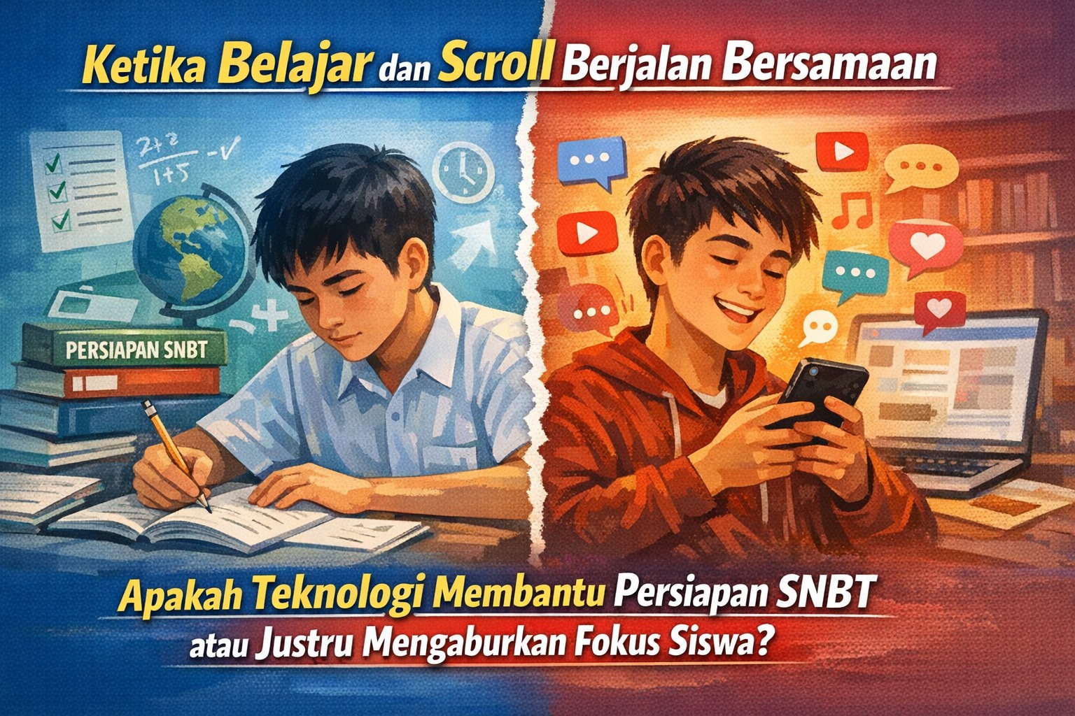 Ketika Belajar dan Scroll Berjalan Bersamaan, Apakah Teknologi Membantu Persiapan SNBT atau Justru Mengaburkan Fokus Siswa?