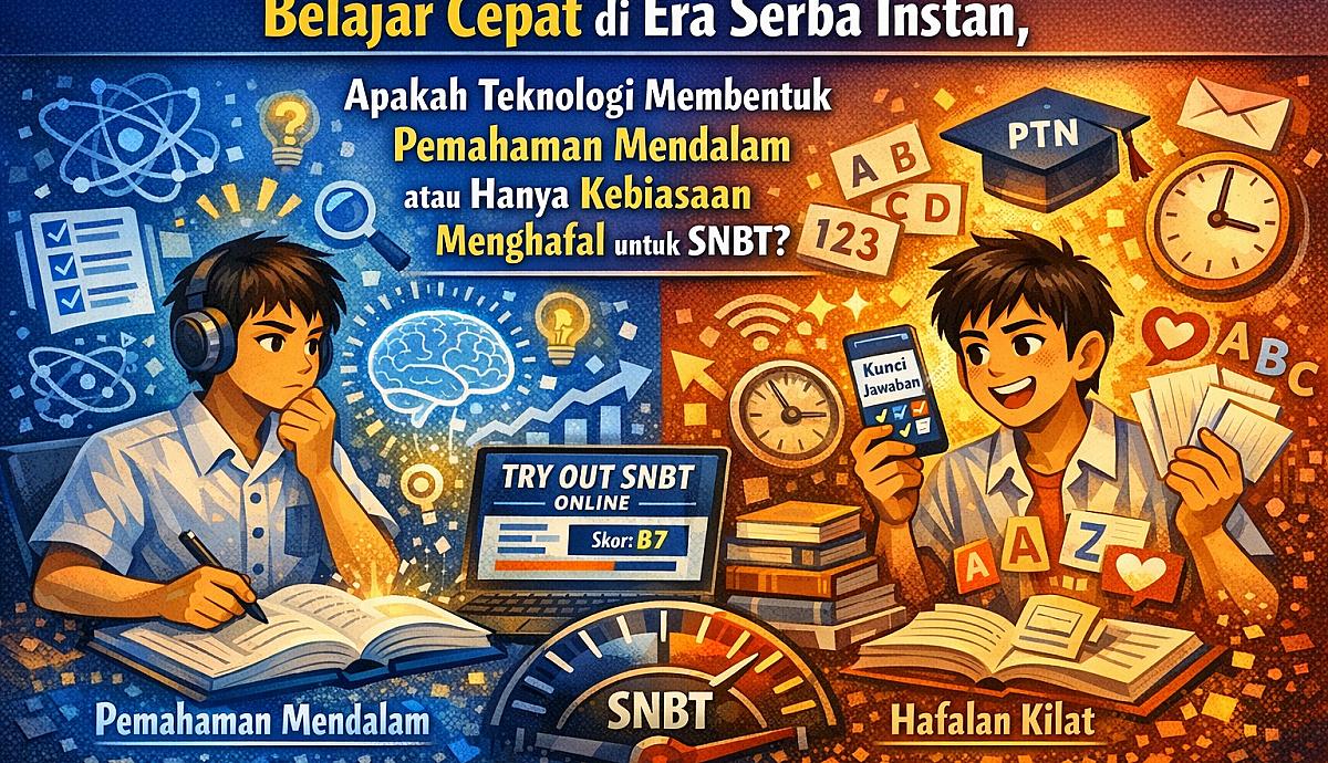 Belajar Cepat di Era Serba Instan, Apakah Teknologi Membentuk Pemahaman Mendalam atau Hanya Kebiasaan Menghafal untuk SNBT?