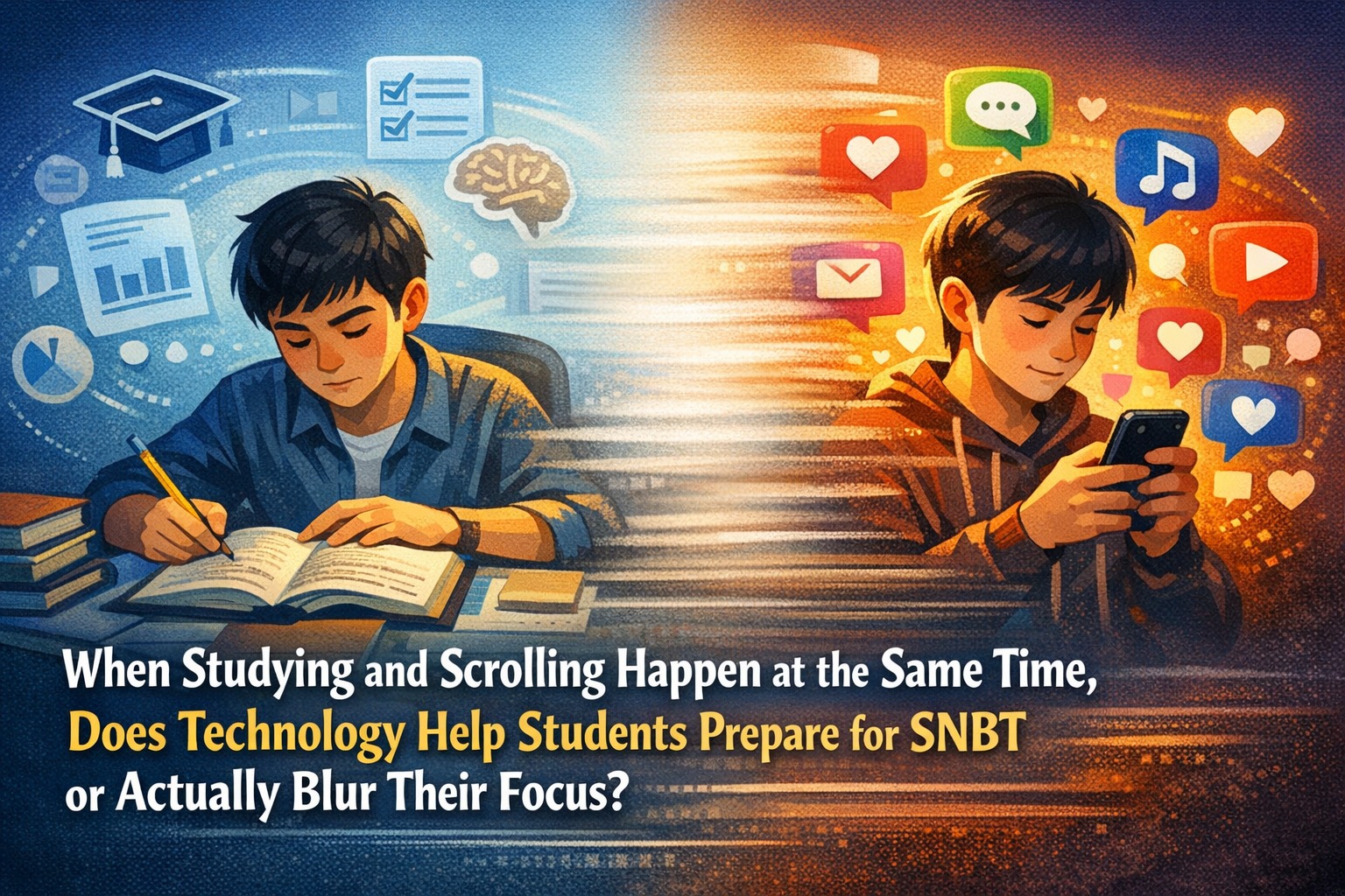 WHEN STUDYING AND SCROLLING HAPPEN AT THE SAME TIME, DOES TECHNOLOGY HELP STUDENTS PREPARE FOR SNBT OR ACTUALLY BLUR THEIR FOCUS?