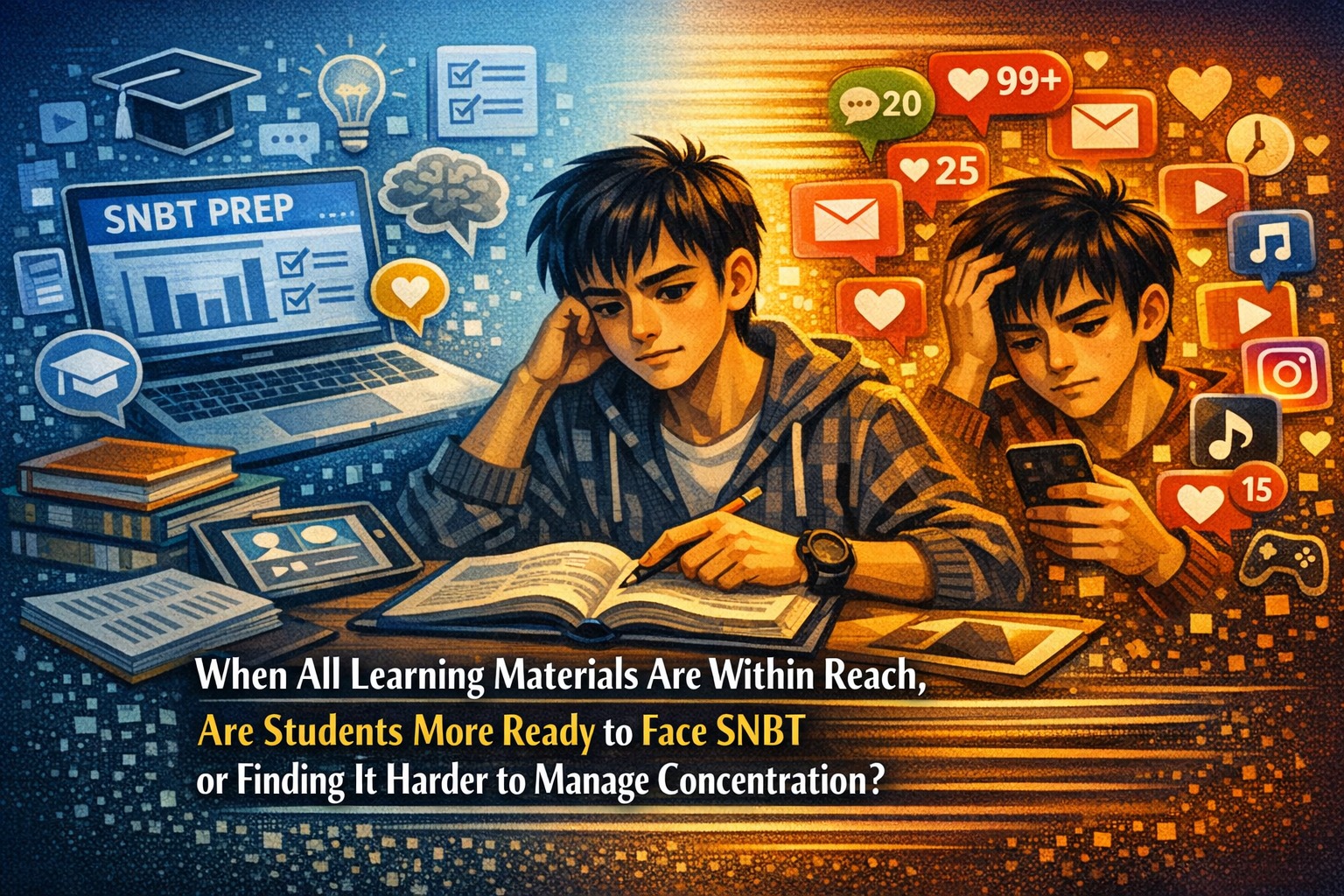 WHEN ALL LEARNING MATERIALS ARE WITHIN REACH, ARE STUDENTS MORE READY TO FACE SNBT OR FINDING IT HARDER TO MANAGE CONCENTRATION?