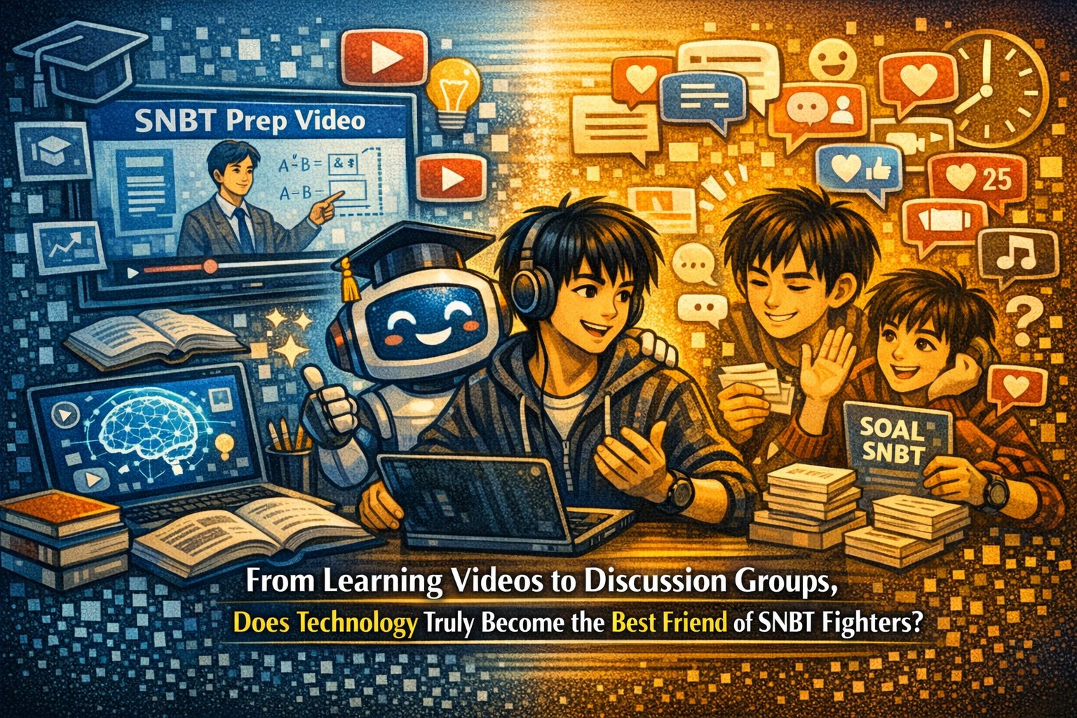 FROM LEARNING VIDEOS TO DISCUSSION GROUPS, DOES TECHNOLOGY TRULY BECOME THE BEST FRIEND OF SNBT FIGHTERS?
