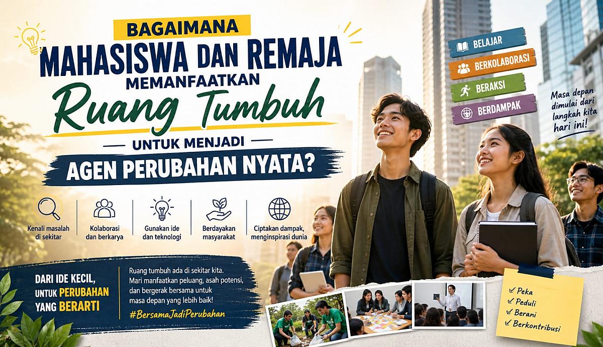 Bagaimana Mahasiswa dan Remaja Memanfaatkan Ruang Tumbuh untuk Menjadi Agen Perubahan Nyata?