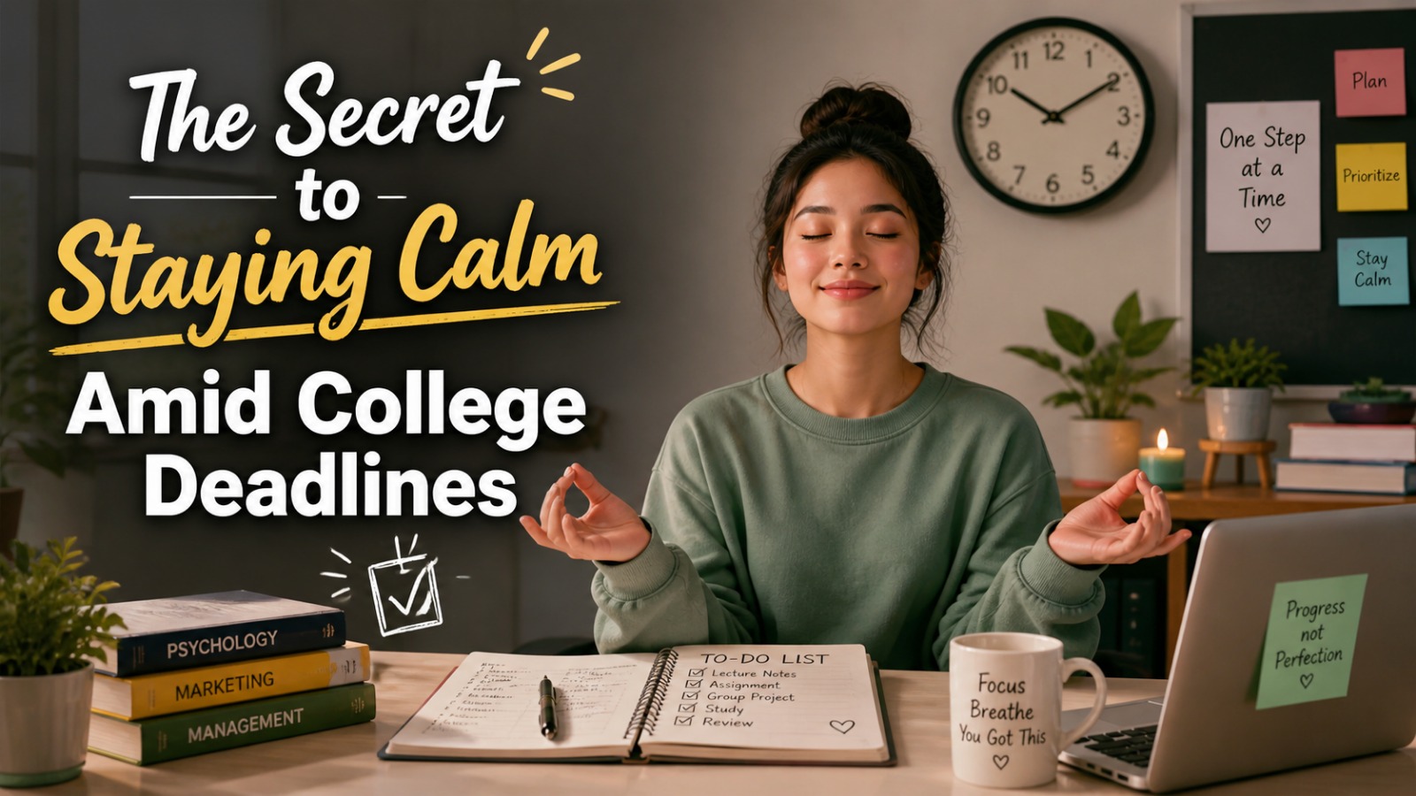 The Secret to Staying Calm Amid College Deadlines