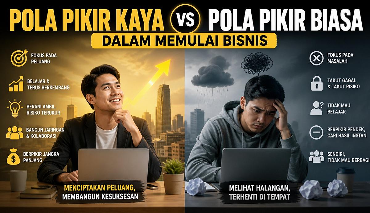 Pola Pikir Kaya vs Pola Pikir Biasa dalam Memulai Bisnis