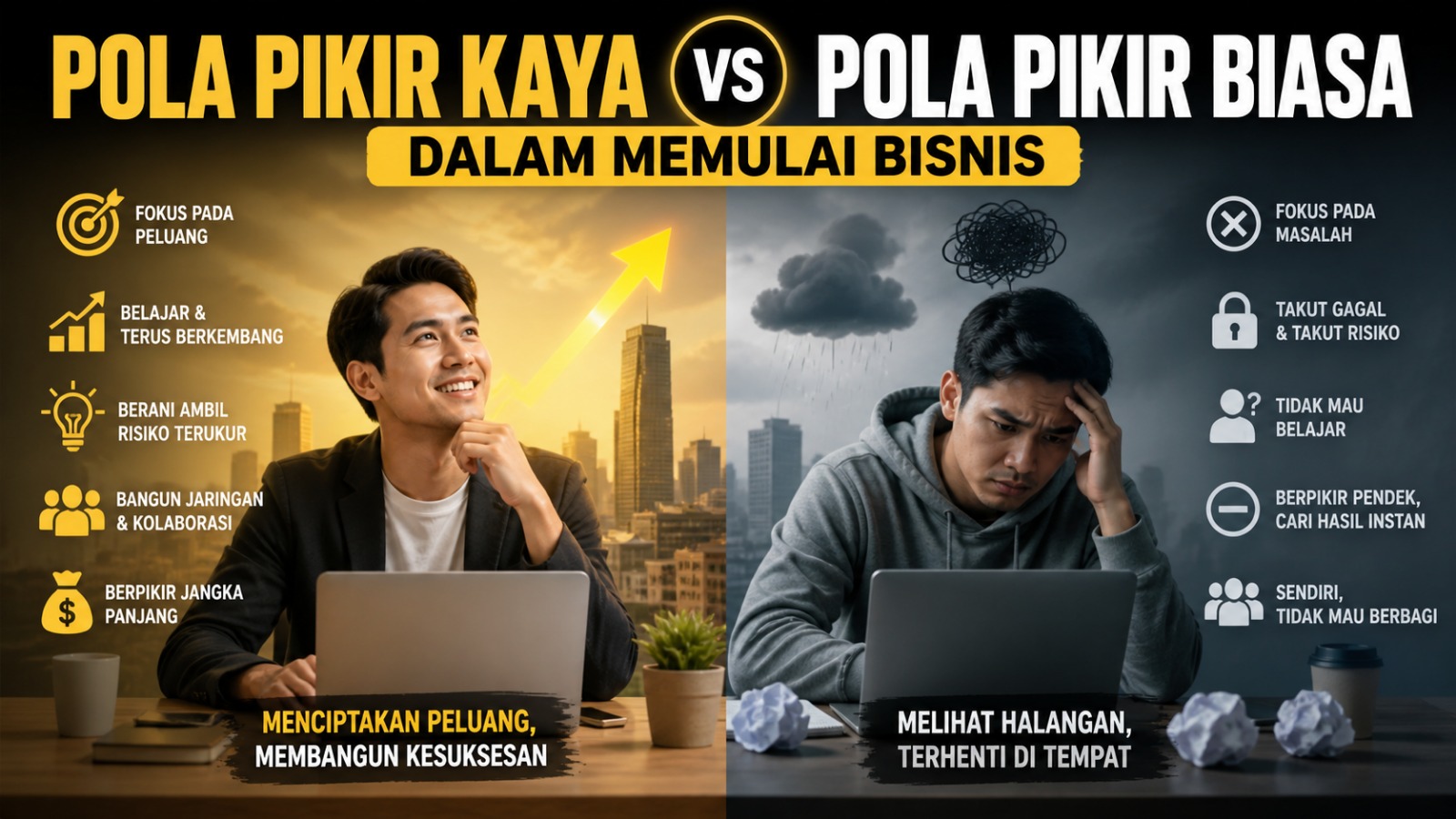 Pola Pikir Kaya vs Pola Pikir Biasa dalam Memulai Bisnis
