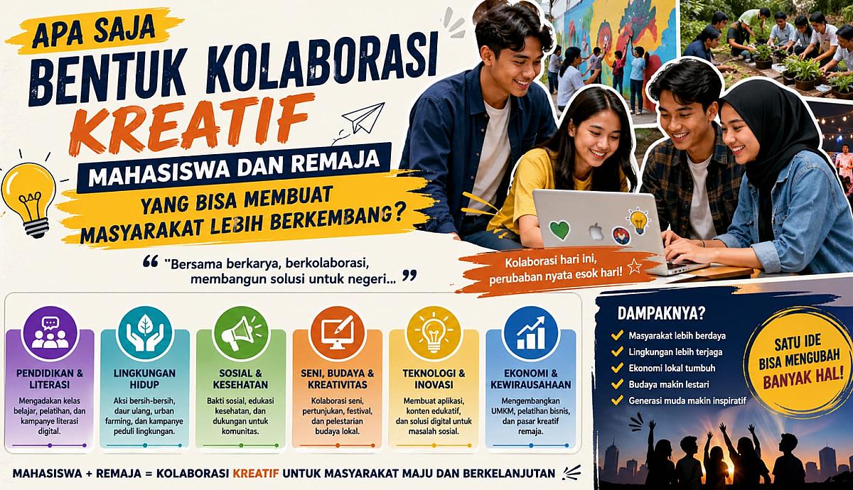 Apa Saja Bentuk Kolaborasi Kreatif Mahasiswa dan Remaja yang Bisa Membuat Masyarakat Lebih Berkembang?