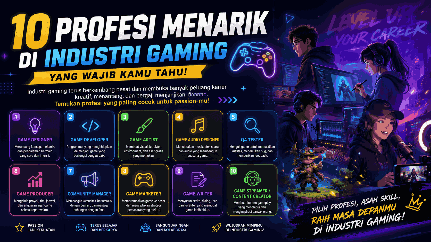 10 Profesi Menarik di Industri Gaming yang Wajib Kamu Tahu