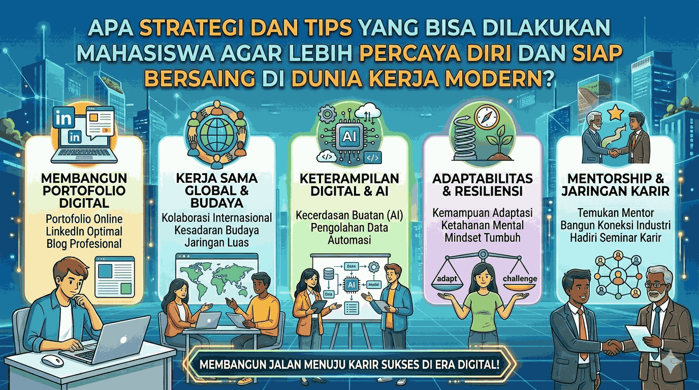 Apa Strategi dan Tips yang Bisa Dilakukan Mahasiswa agar Lebih Percaya Diri dan Siap Bersaing di Dunia Kerja Modern?