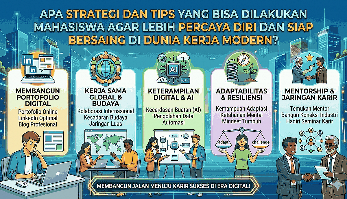 Apa Strategi dan Tips yang Bisa Dilakukan Mahasiswa agar Lebih Percaya Diri dan Siap Bersaing di Dunia Kerja Modern?