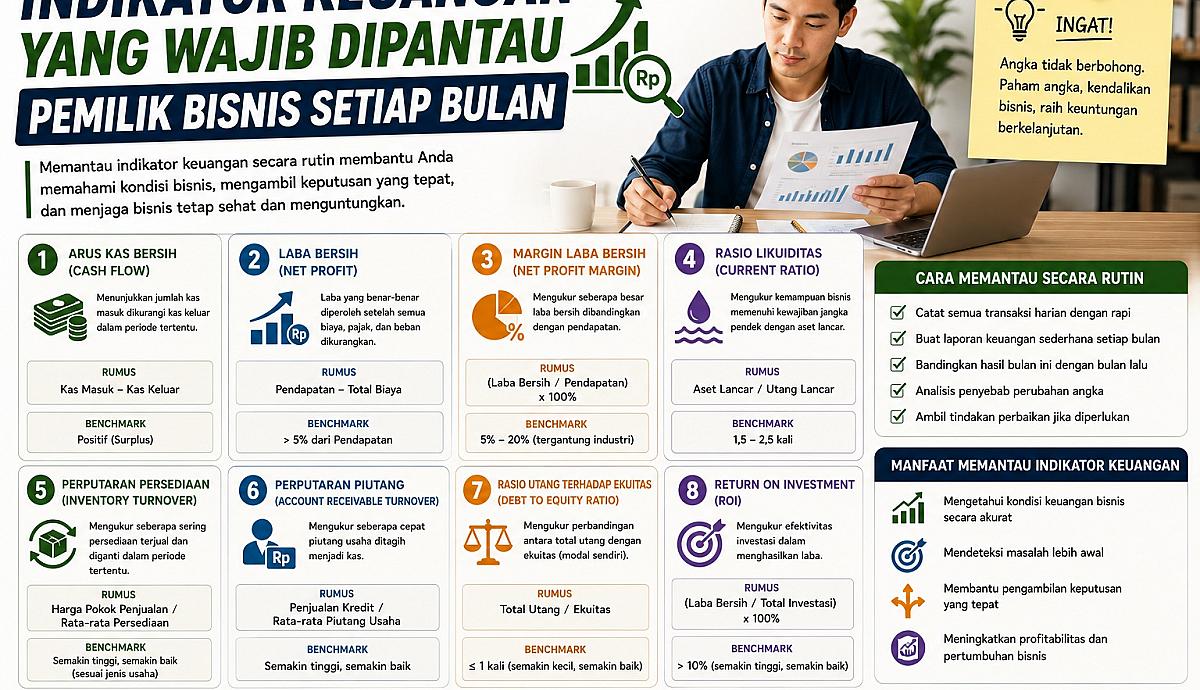 Indikator Keuangan yang Wajib Dipantau Pemilik Bisnis Setiap Bulan