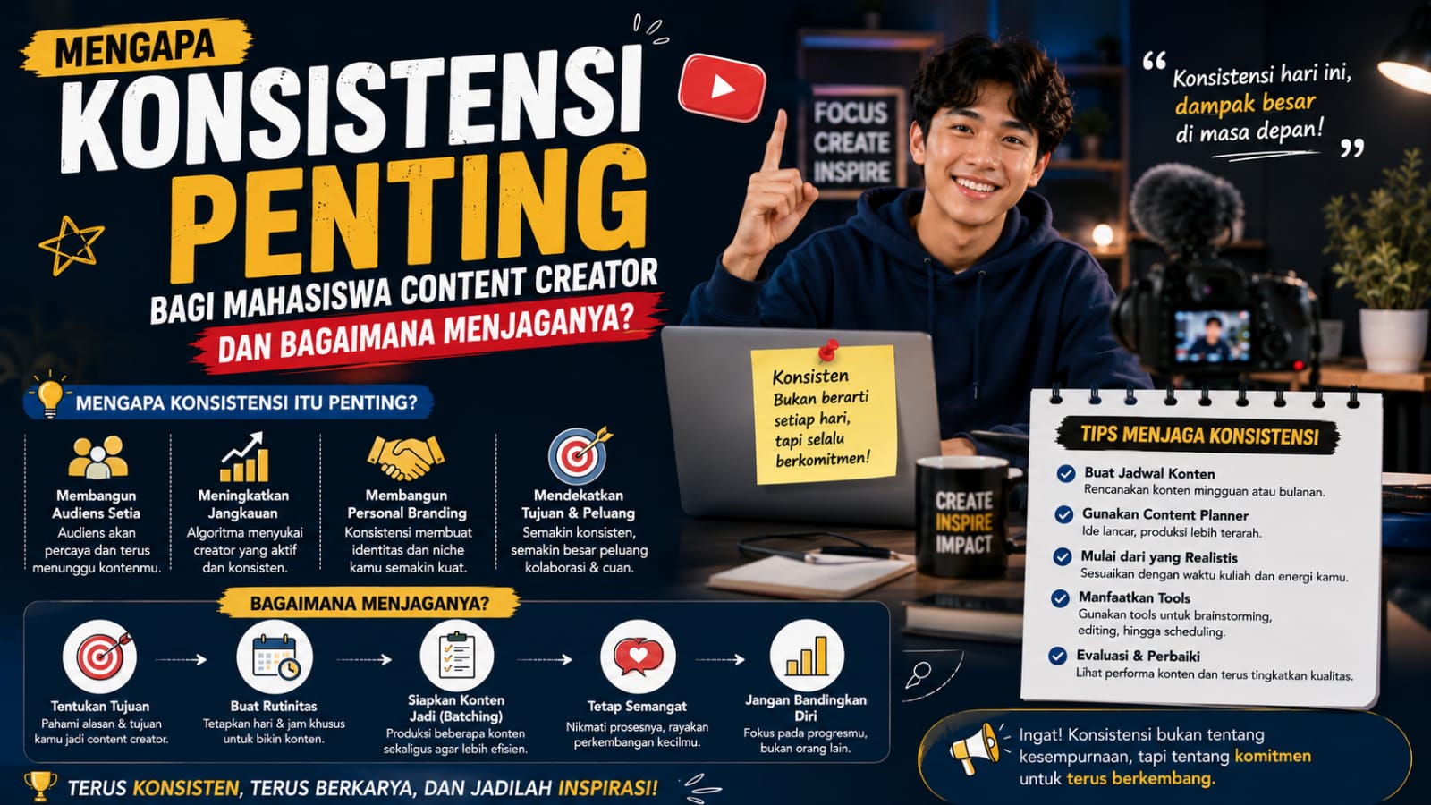 Mengapa Konsistensi Penting bagi Mahasiswa Content Creator dan Bagaimana Menjaganya?