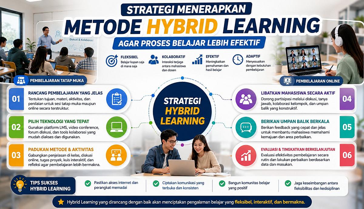 STRATEGI MENERAPKAN METODE HYBRID LEARNING AGAR PROSES BELAJAR LEBIH EFEKTIF