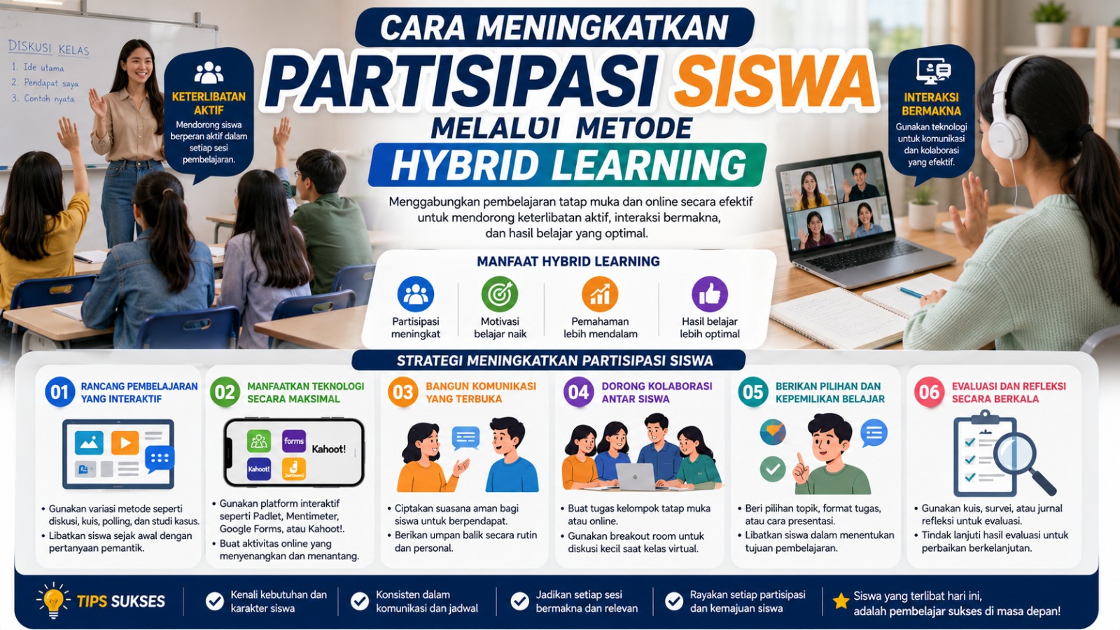 CARA MENINGKATKAN PARTISIPASI SISWA MELALUI METODE HYBRID LEARNING