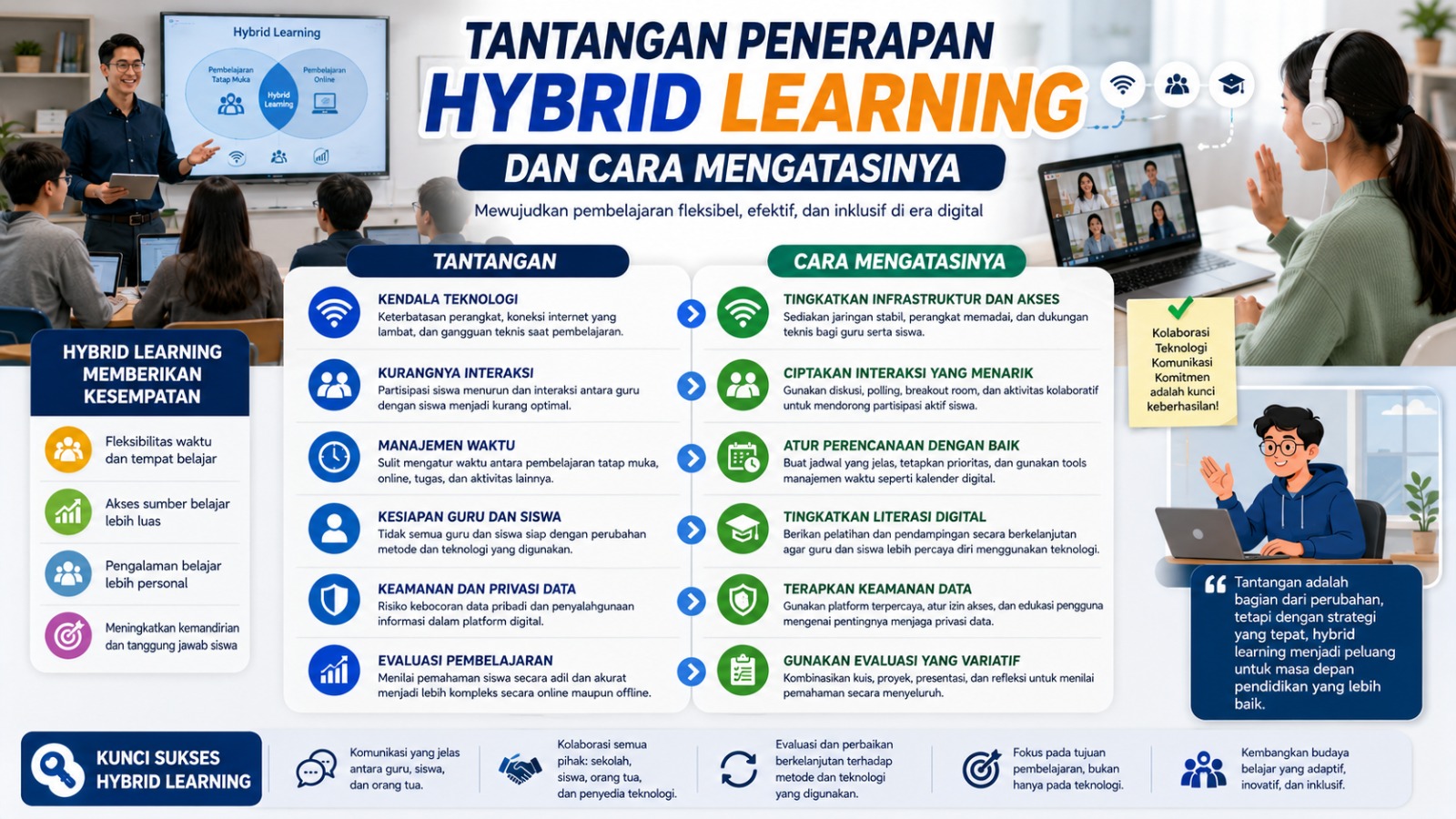 TANTANGAN PENERAPAN HYBRID LEARNING DAN CARA MENGATASINYA