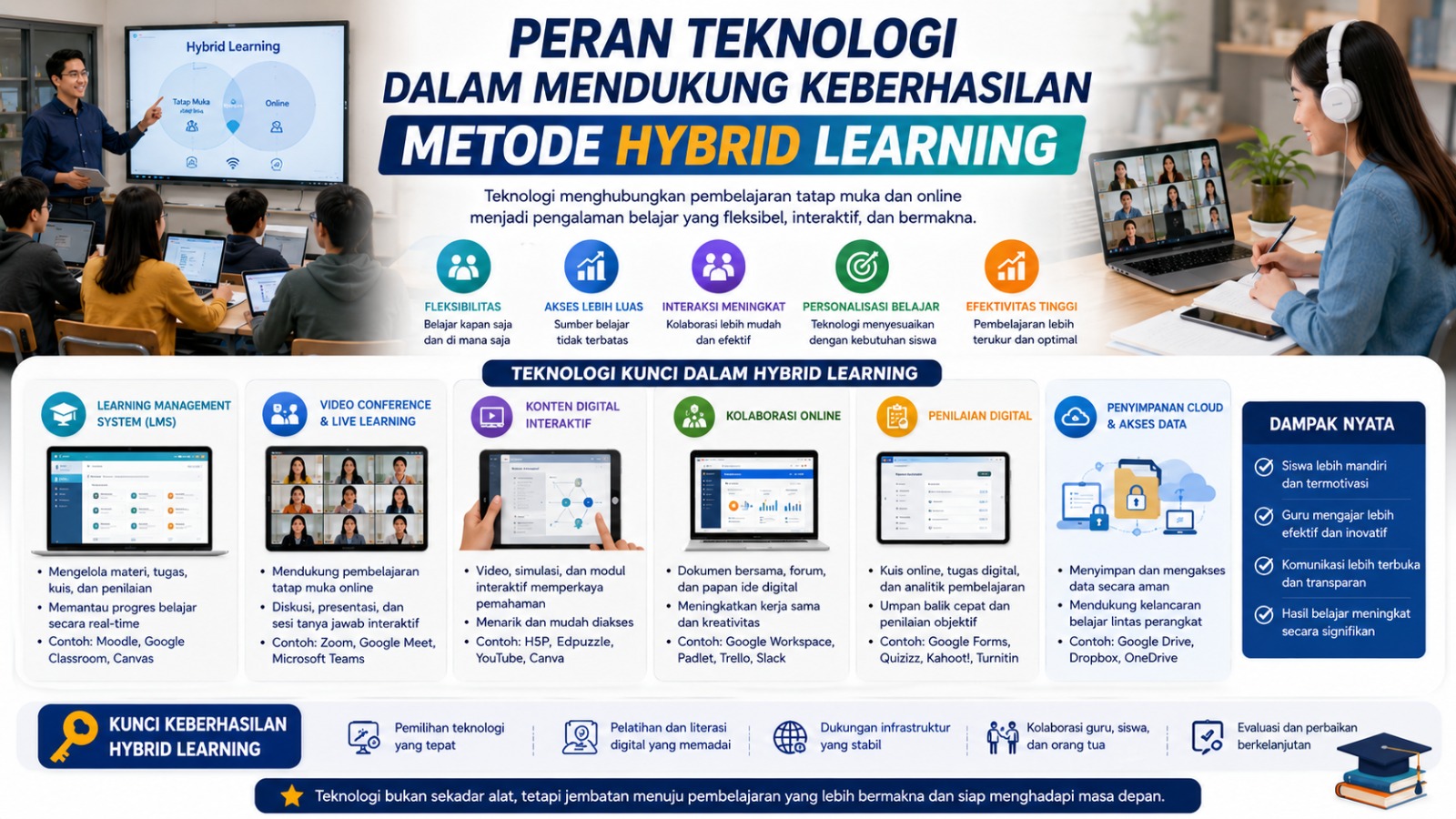 PERAN TEKNOLOGI DALAM MENDUKUNG KEBERHASILAN METODE HYBRID LEARNING