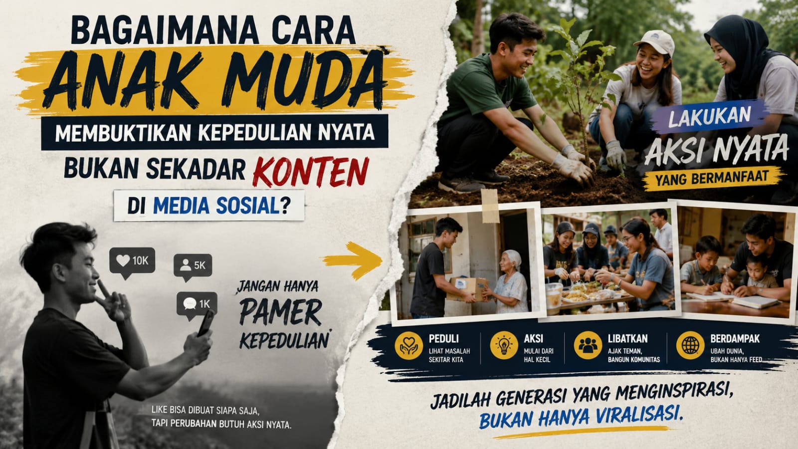 Bagaimana Cara Anak Muda Membuktikan Kepedulian Nyata, Bukan Sekadar Konten di Media Sosial?
