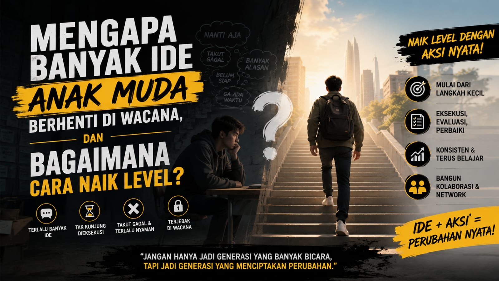 Mengapa Banyak Ide Anak Muda Berhenti di Wacana, dan Bagaimana Cara Naik Level?