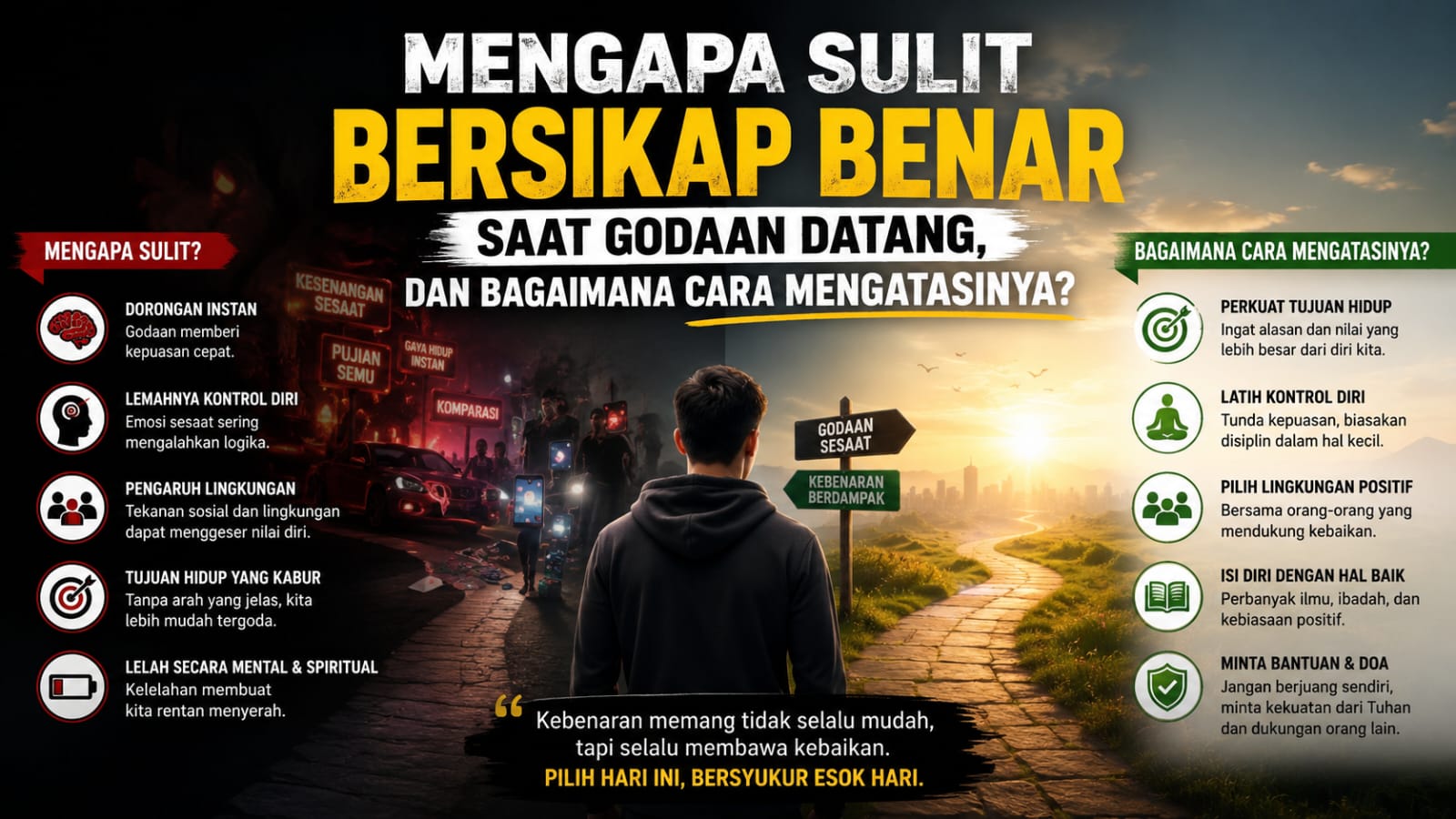 Mengapa Sulit Bersikap Benar Saat Godaan Datang, dan Bagaimana Cara Mengatasinya?