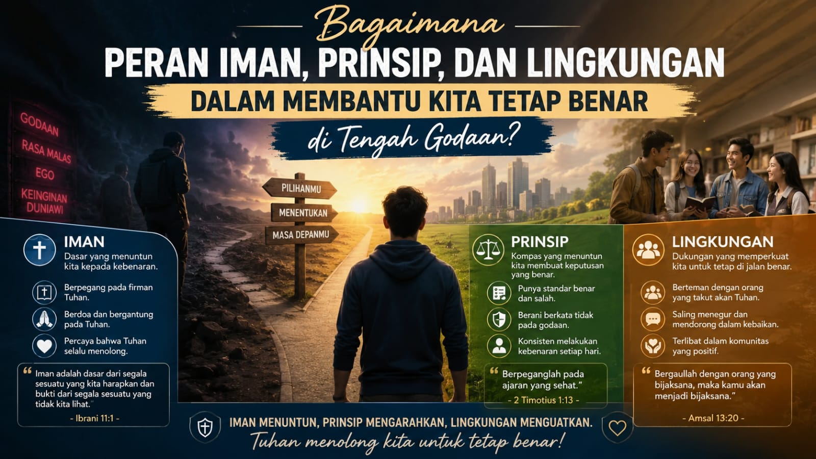 Bagaimana Peran Iman, Prinsip, dan Lingkungan dalam Membantu Kita Tetap Benar di Tengah Godaan?