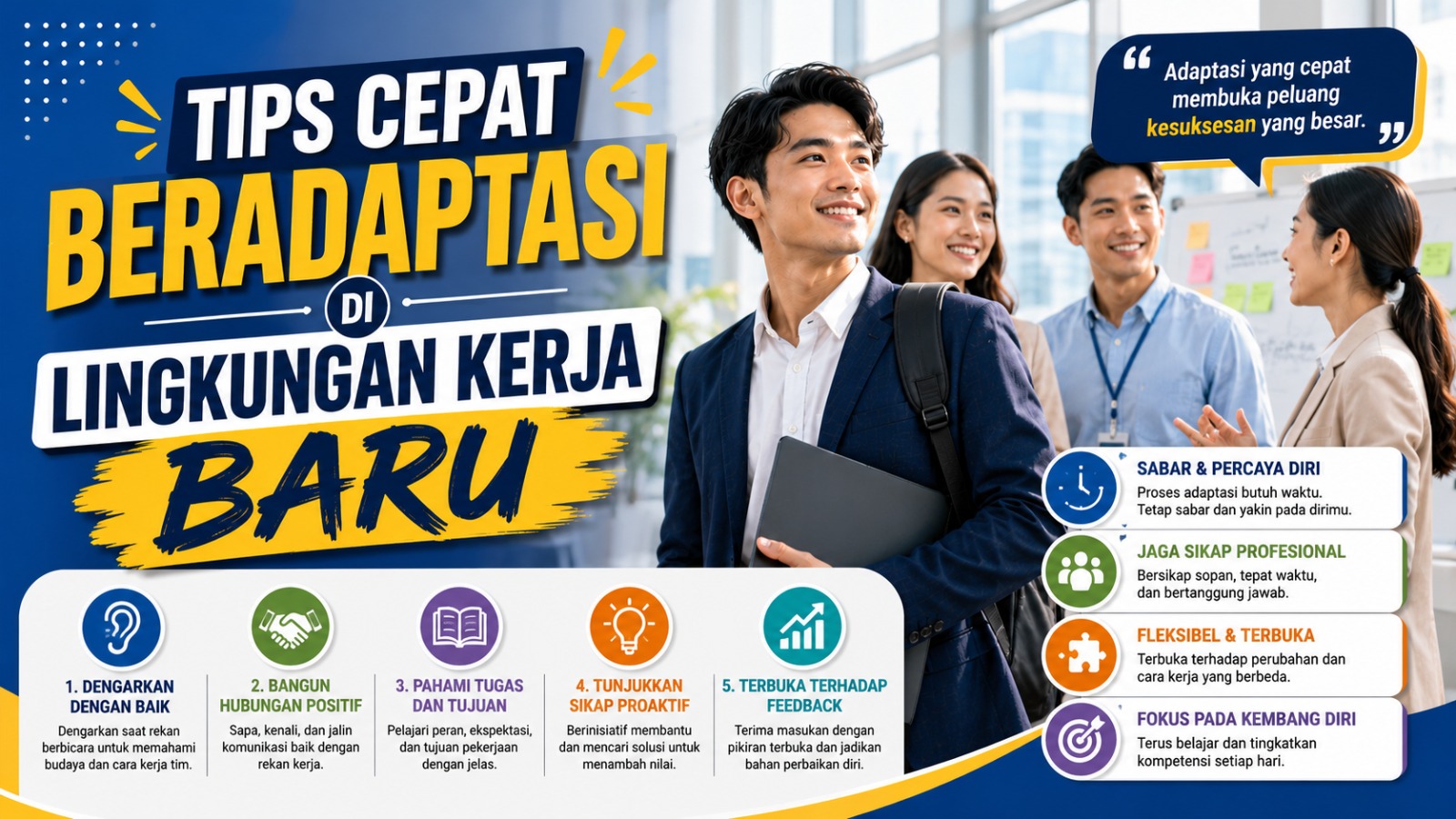 Tips Cepat Beradaptasi di Lingkungan Kerja Baru