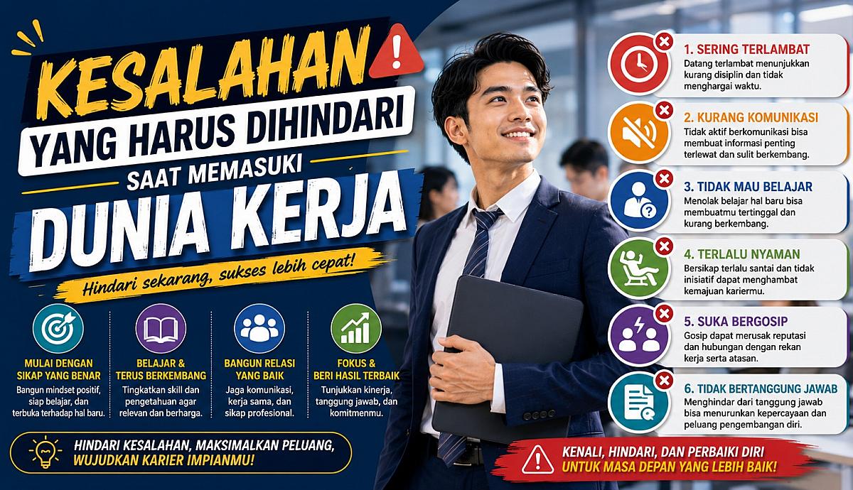 Kesalahan yang Harus Dihindari saat Memasuki Dunia Kerja
