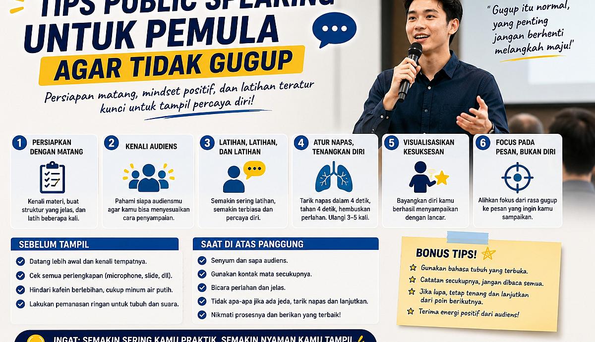 Tips Public Speaking untuk Pemula agar Tidak Gugup