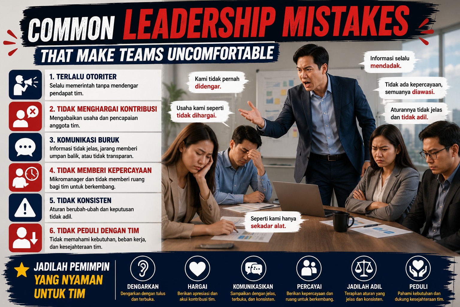 Common Leadership Mistakes That Make Teams Uncomfortable
