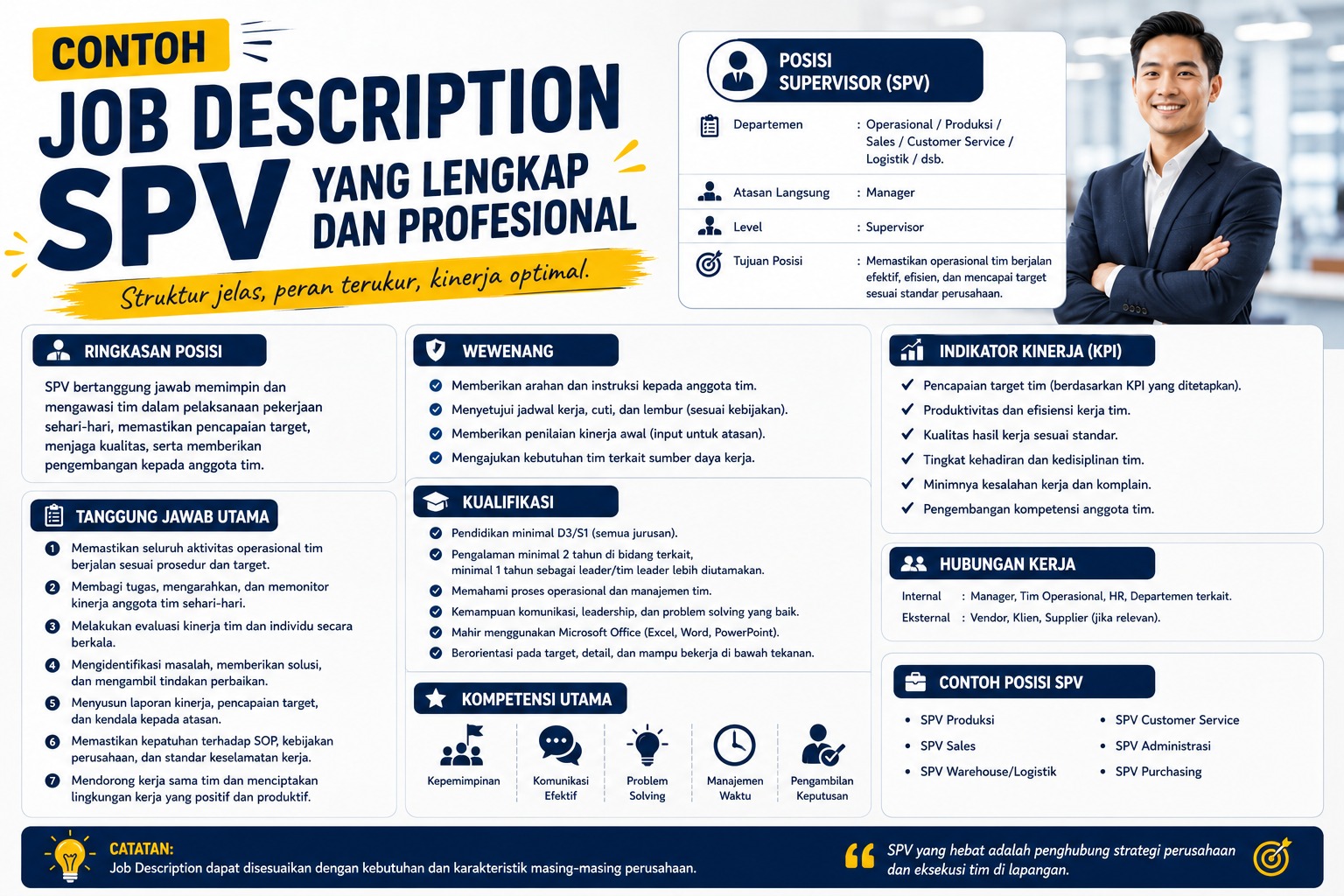 Contoh Job Description SPV yang Lengkap dan Profesional