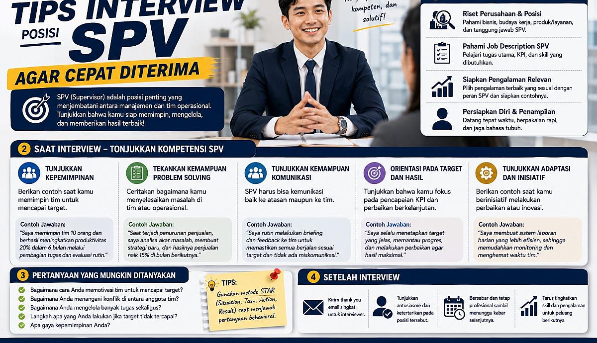 Tips Interview Posisi SPV agar Cepat Diterima