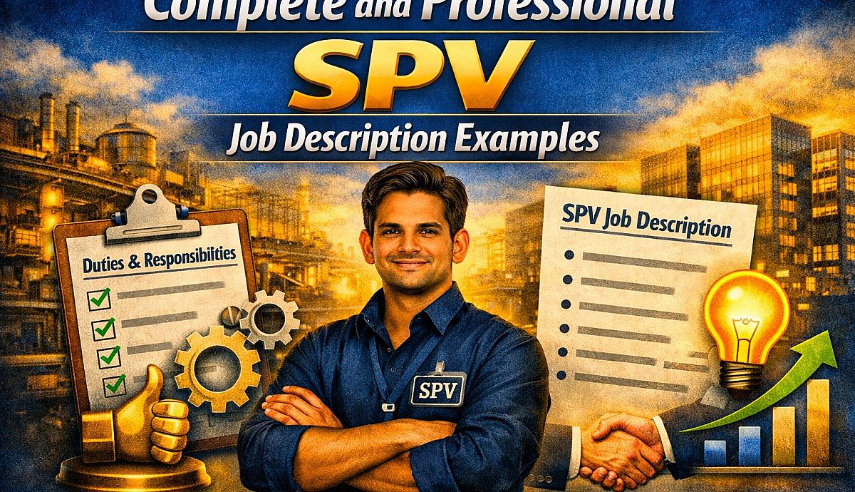 Complete and Professional SPV Job Description Examples