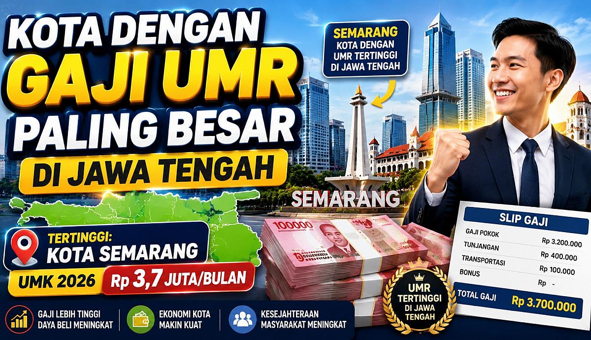 KOTA DENGAN GAJI UMR PALING BESAR DI JAWA TENGAH