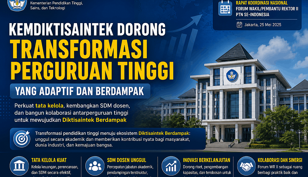 Kemdiktisaintek Dorong Transformasi Perguruan Tinggi yang Adaptif dan Berdampak
