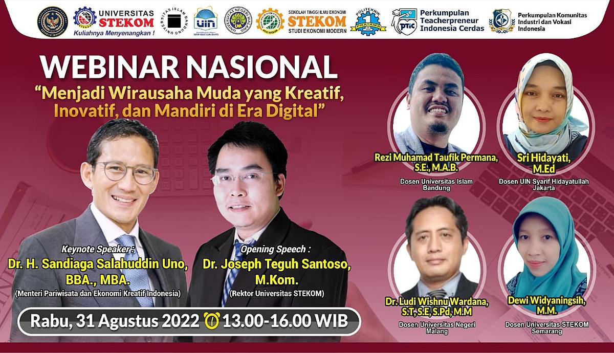 WEBINAR NASIONAL Menjadi Wirausaha Muda yang Kreatif, Inovatif, dan Mandiri di Era Digital 
