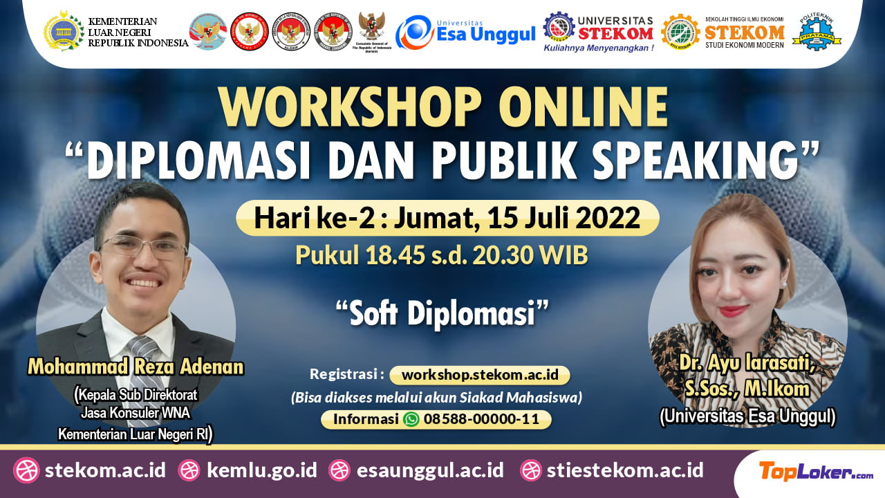 WORKSHOP ONLINE DIPLOMASI DAN PUBLIK SPEAKING (HARI KE-2) “Soft Diplomasi’’