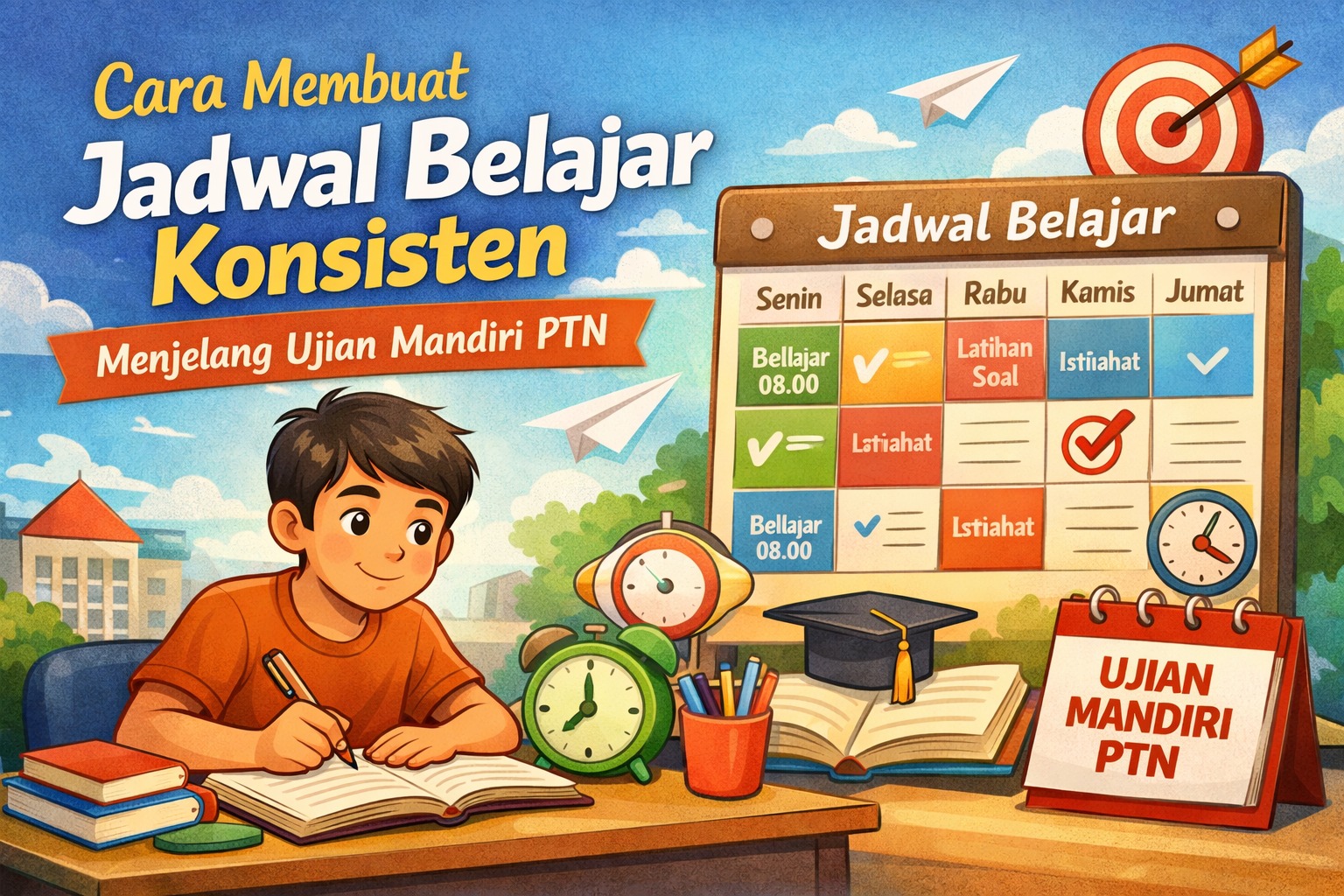 Cara Membuat Jadwal Belajar Konsisten Menjelang Ujian Mandiri PTN