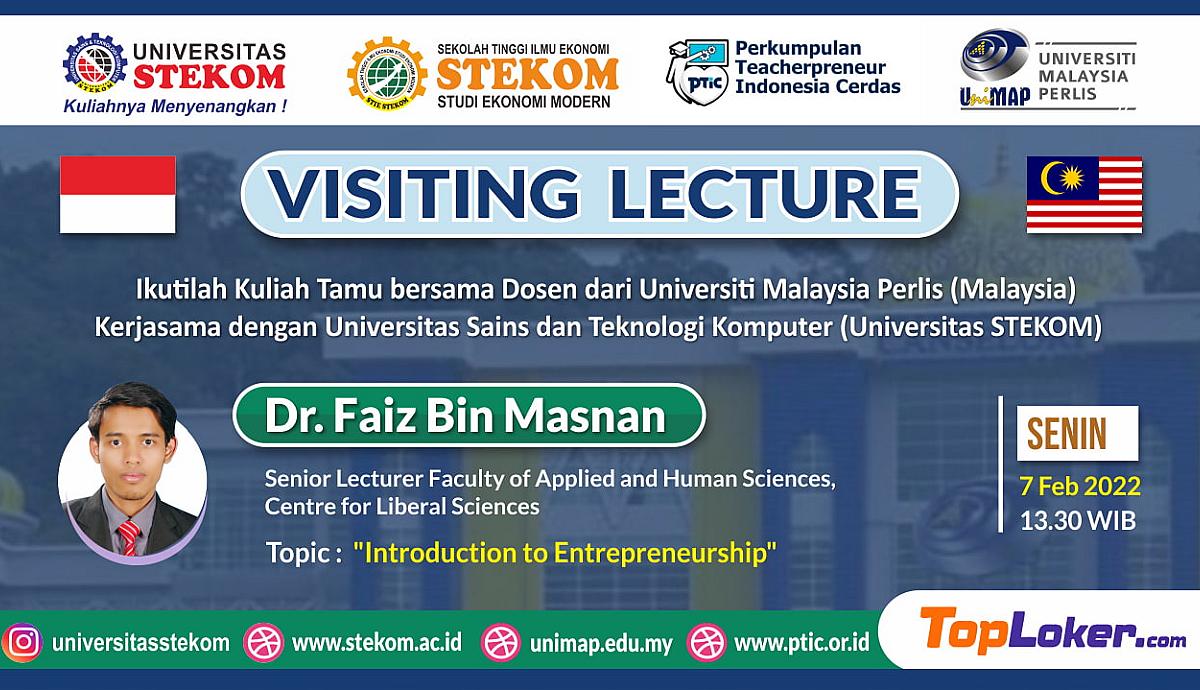 VISITING LECTURE ''Introduction to Entrepreneurship''