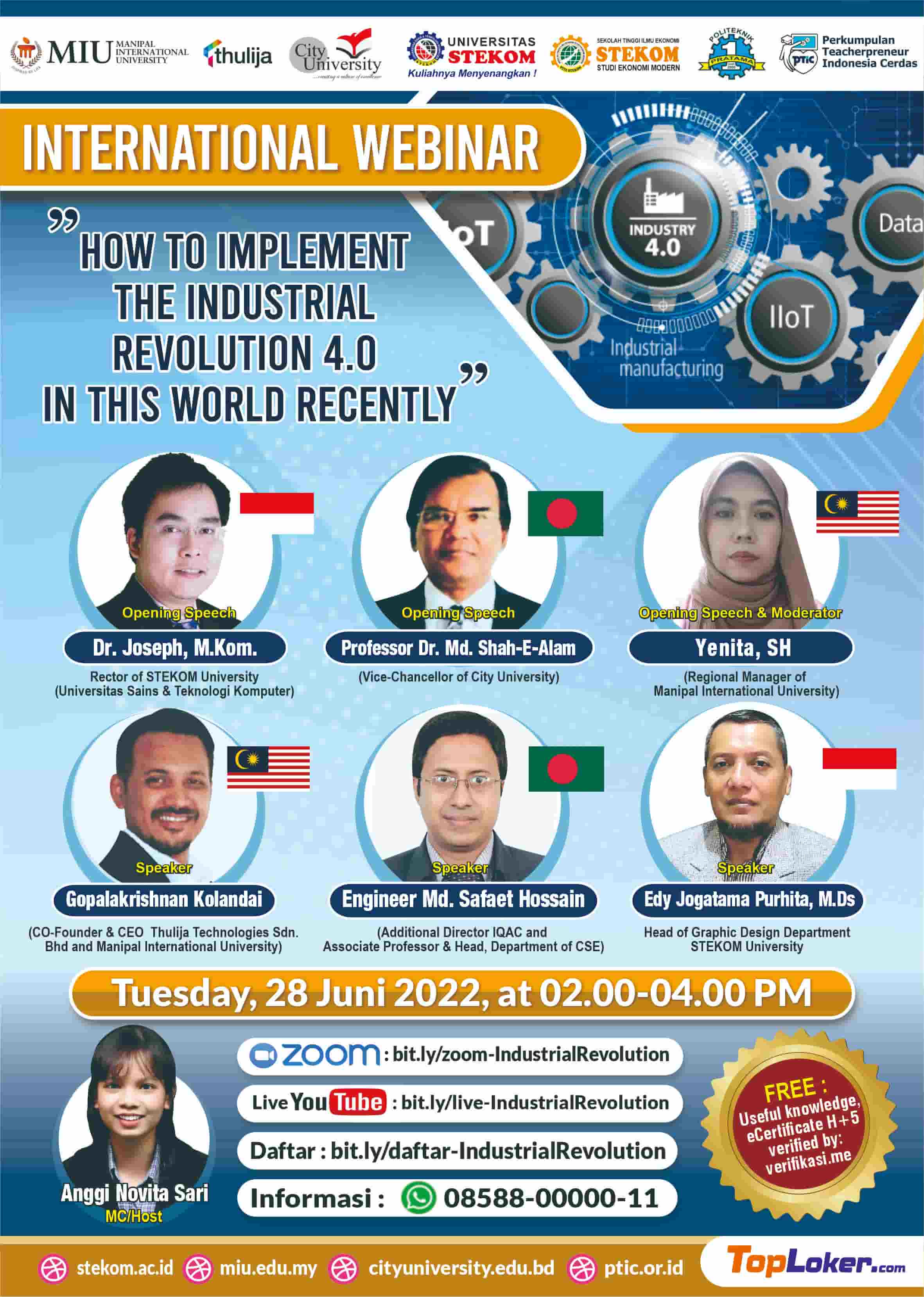 WEBINAR INTERNASIONAL How to Implement The Industrial Revolution 4.0 in This World Recently