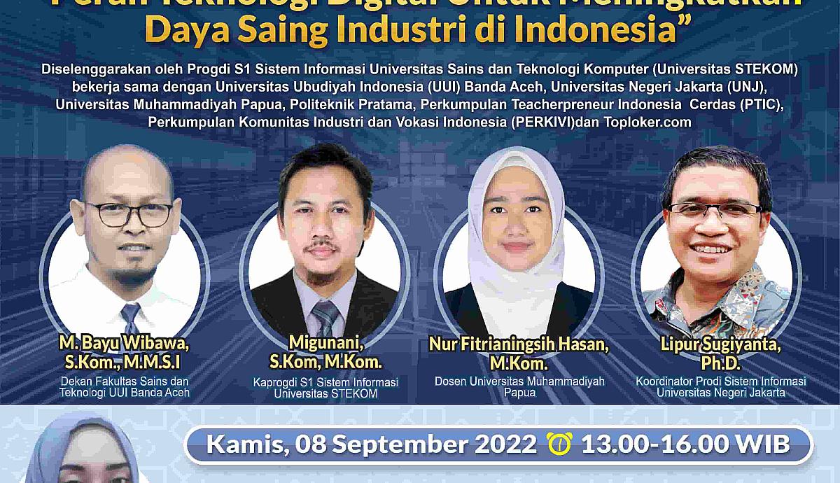 WEBINAR NASIONAL Peran Teknologi Digital Untuk Meningkatkan Daya Saing Industri di Indonesia