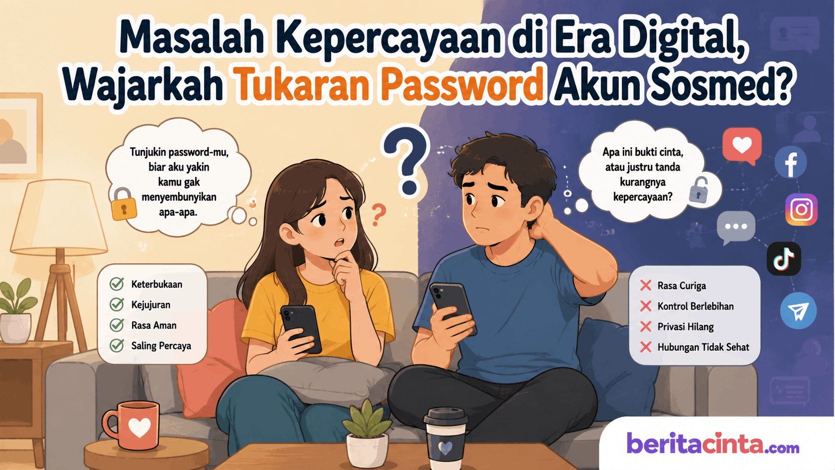 Masalah Kepercayaan di Era Digital, Wajarkah Tukaran Password Akun Sosmed?