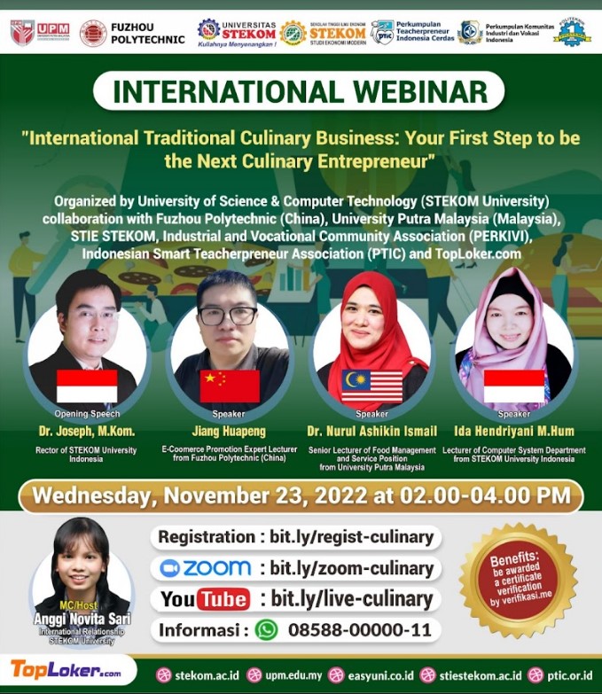 WEBINAR INTERNASIONAL International Traditional Culinary Business: Your First Step to be the Next Culinary Entrepreneur